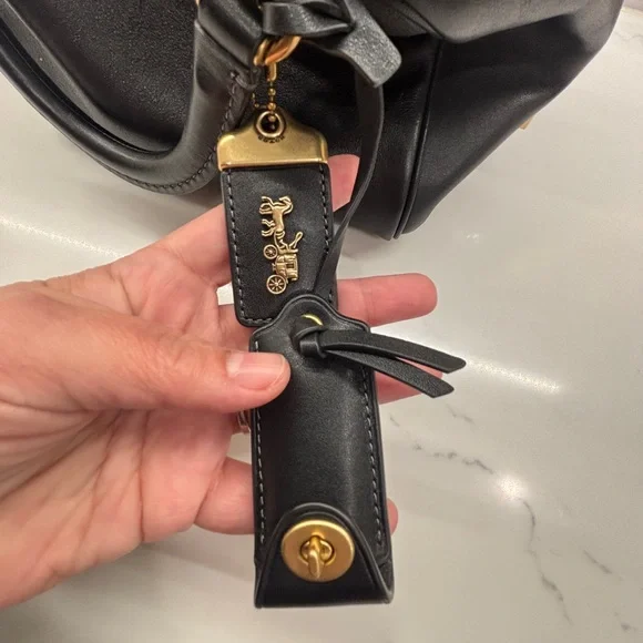 Coach Rouge Soft Cube 20– Black Full Grain Leather – Gold Hardware – G2580-CCC91 - Picture 3 of 14